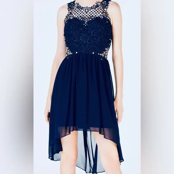 City Studio | Dresses | City Studio Navy Sequin Hilow Party Dress Size 7 |  Poshmark